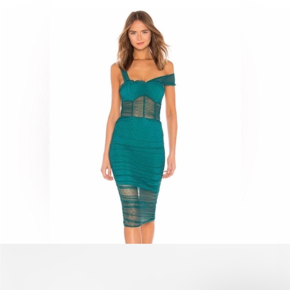 Elegant Teal Off-Shoulder Dress